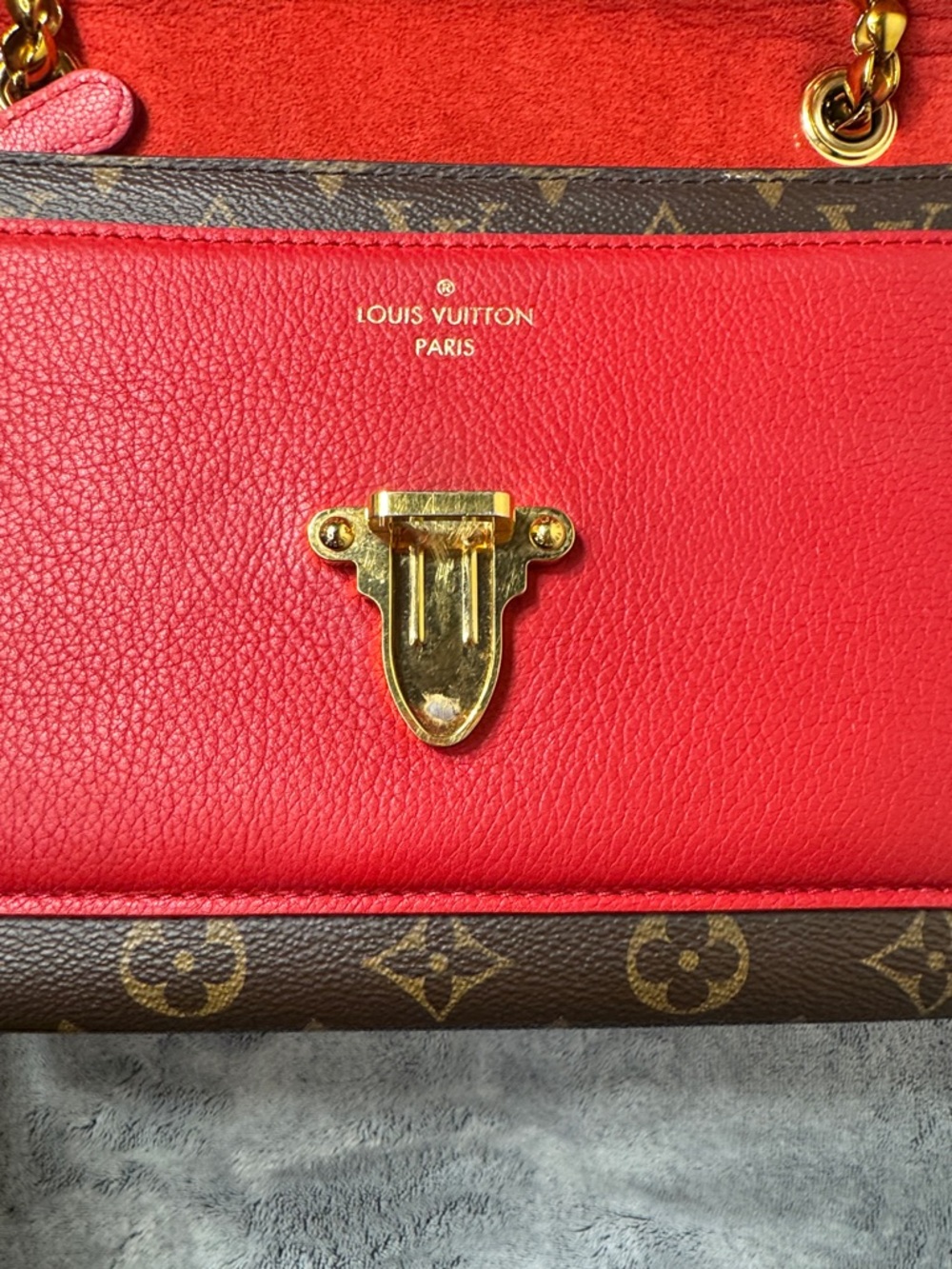 Louis Vuitton Monogram Victoire Cerise Red Chain Shoulder Bag -  Entrupy COA - Picture 10 of 17